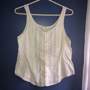 White Lace Front Detail Tanktop